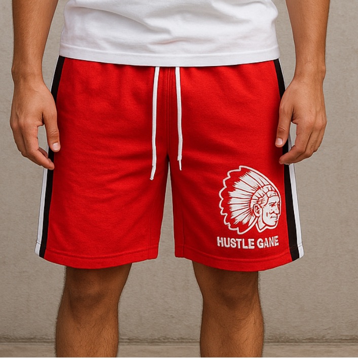 Brand New Chief Head Hustle Gang Red Men's Shorts